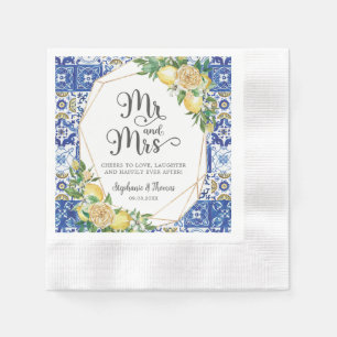 Serviette En Papier Citrons Méditerranéen Mosaïque Carrelage Mariage M
