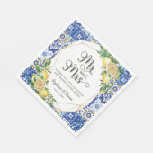 Serviette En Papier Citrons Méditerranéen Mosaïque Carrelage Mariage M (Coin)