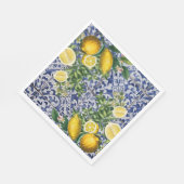 Serviette En Papier Citrons méditerranéens Carreaux portugais d'été (Coin)