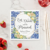 Serviette En Papier Citrons Mosaïque méditerranéenne Mariage Manger Bo (En situation)
