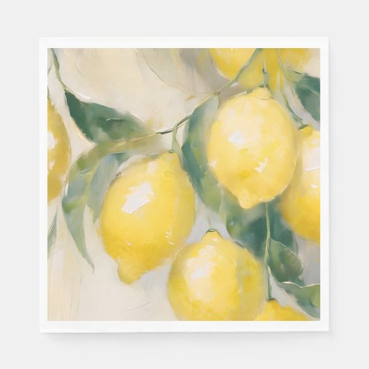 Serviette En Papier Citrons peints (Devant)