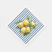 Serviette En Papier Citrons sur bandes verticales (Coin)