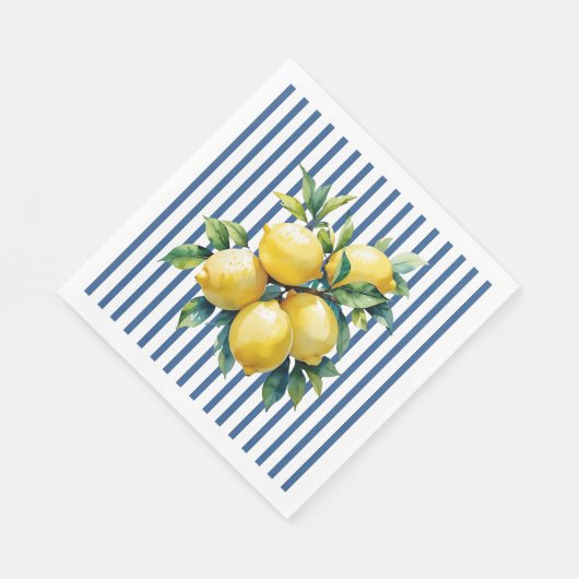 Serviette En Papier Citrons sur bandes verticales (Coin)