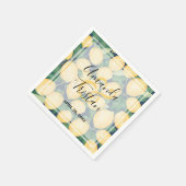 Serviette En Papier Citrons sur Mariage bleu marine (Coin)