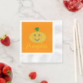 Serviette En Papier Citrouille (En situation)