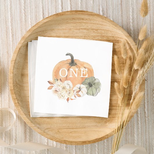 Serviette En Papier Citrouille 1er anniversaire
