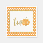 Serviette En Papier Citrouille 2e anniversaire Napkin - Dots orange (Devant)