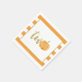 Serviette En Papier Citrouille 2e anniversaire Napkin - Orange Stripes (Coin)