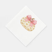 Serviette En Papier Citrouille à cou rose avec Coeurs d'or - Coquette (Coin)