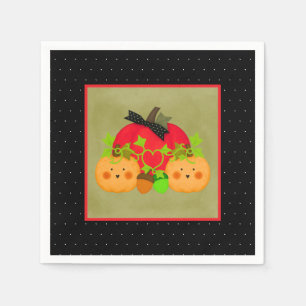Serviette En Papier Citrouille & Acorn Octobre Mariée d'Halloween