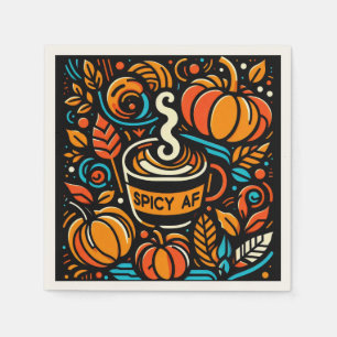 Serviette En Papier Citrouille AF épicé Halloween Design