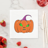 Serviette En Papier Citrouille Alien Halloween (En situation)