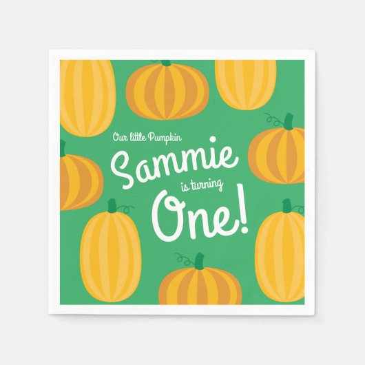 Serviette En Papier Citrouille Anniversaire Fête Enfants (Devant)