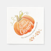 Serviette En Papier Citrouille aquarelle art amitiés serviettes donnan (Devant)