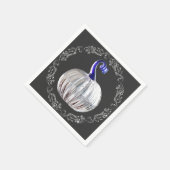 Serviette En Papier Citrouille argent verre bleu automne élégant (Coin)