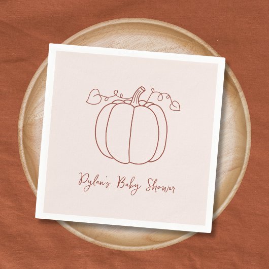 Serviette En Papier Citrouille Automne Automne Main tiré Baby shower D