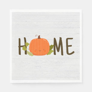 Serviette En Papier Citrouille Automne Avec Texte À La Maison