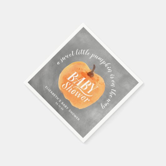 Serviette En Papier Citrouille Automne Baby shower Chalkboard Automne (Coin)