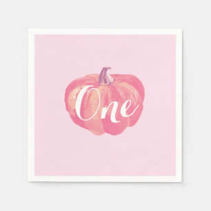 Serviette En Papier Citrouille Automne Fille Premier Anniversaire Fête