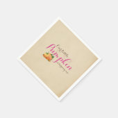 Serviette En Papier Citrouille Automne Premier anniversaire fête rose  (Coin)