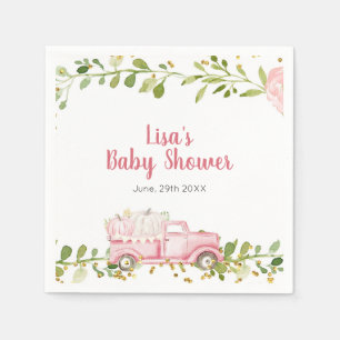 Serviette En Papier Citrouille Automne rose Baby shower de camion Napk