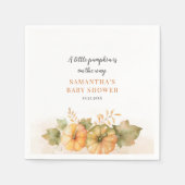 Serviette En Papier Citrouille Automne Rouille Feuille Filles Baby sho (Devant)