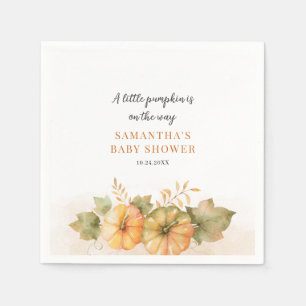 Serviette En Papier Citrouille Automne Rouille Feuille Filles Baby sho