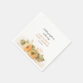 Serviette En Papier Citrouille Automne Rouille Feuille Filles Baby sho (Coin)