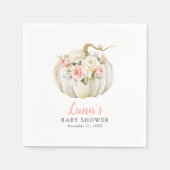 Serviette En Papier Citrouille automne thème Baby shower fille  (Devant)