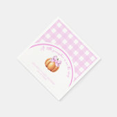 Serviette En Papier Citrouille avec arc rose en baby shower de cage (Coin)
