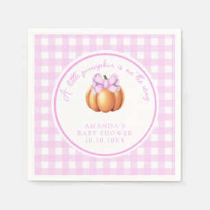 Serviette En Papier Citrouille avec noeud rose dans une cage showering