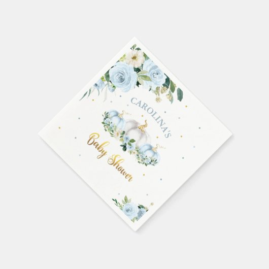 Serviette En Papier Citrouille Baby shower garçon Citrouille d'automn (Coin)