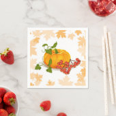 Serviette En Papier Citrouille, baies et feuilles tombent Thanksgiving (En situation)