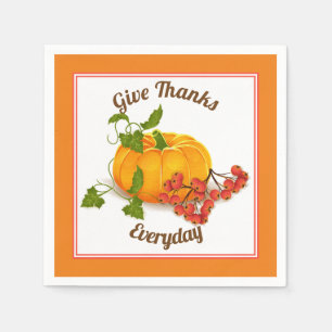 Serviette En Papier Citrouille, baies, orange feuille chute Thanksgivi
