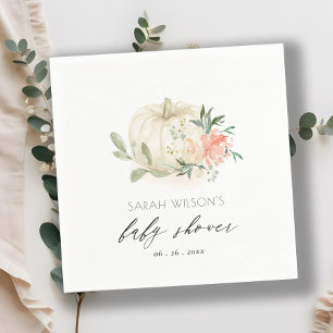 Serviette En Papier Citrouille blanc Blush Floral Baby Brunch Douche
