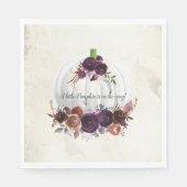 Serviette En Papier Citrouille blanc d'automne Baby shower (Devant)