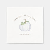 Serviette En Papier Citrouille blanc de récolte d'automne (Devant)