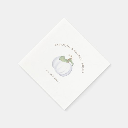 Serviette En Papier Citrouille blanc de récolte d'automne (Coin)