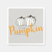 Serviette En Papier Citrouille blanc gris automne babyshower napkin (Devant)