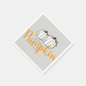 Serviette En Papier Citrouille blanc gris automne babyshower napkin (Coin)