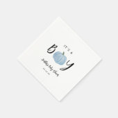 Serviette En Papier Citrouille Bleu Automne C'est un Baby shower garço (Coin)