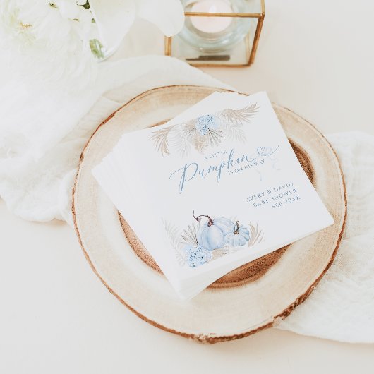 Serviette En Papier Citrouille bleu Bow Boho Floral Boho Baby shower g