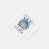 Serviette En Papier Citrouille bleu sur son chemin Baby shower garçon (Coin)