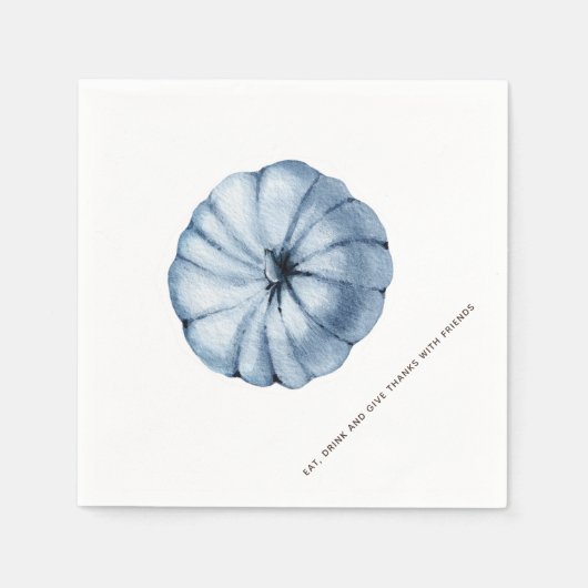 Serviette En Papier Citrouille bleu Thanksgiving personnalisé (Devant)