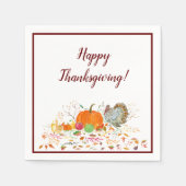 Serviette En Papier Citrouille bon thanksgiving & Turquie (Devant)