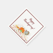 Serviette En Papier Citrouille bon thanksgiving & Turquie (Coin)