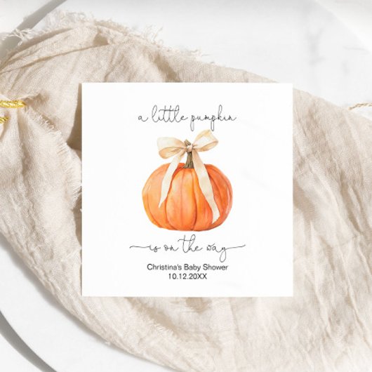 Serviette En Papier Citrouille Bow Baby shower Napkin