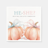 Serviette En Papier Citrouille Bow Rose Bleu Révélation de genre (Devant)