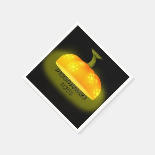 Serviette En Papier Citrouille brillant chute unique mignon orange noi (Coin)