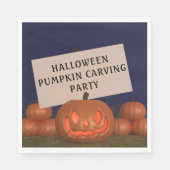 Serviette En Papier Citrouille Carving Jack-o'-lantern Halloween Napki (Devant)